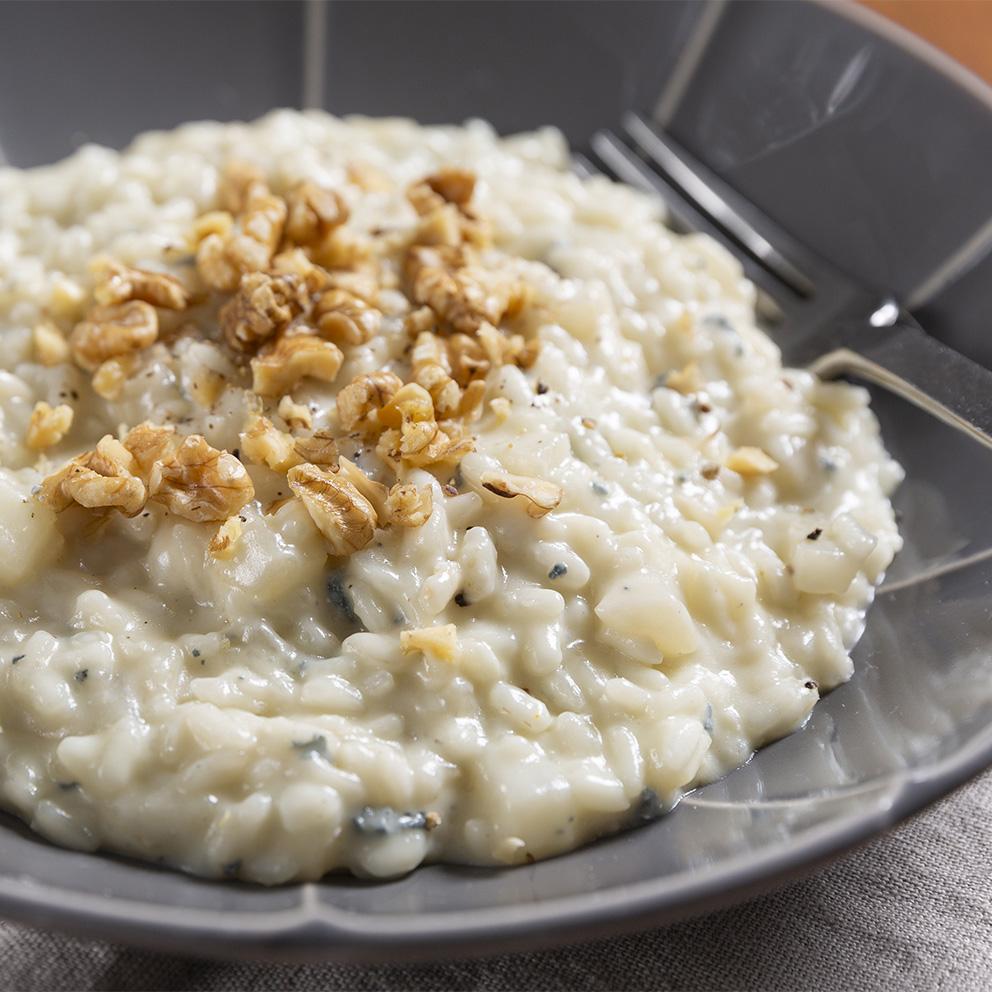 Risotto con gorgonzola pere e noci